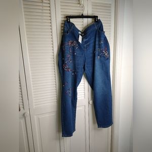 CATO BEJEWELED SKINNY JEANS, SIZE 24W. NWT